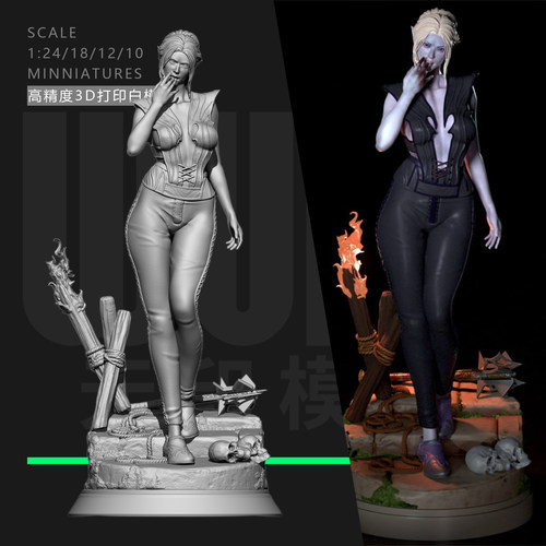 博德之门明萨拉黑曜石营地1/24手办GK白模 12比例3D打印模型 N1-5