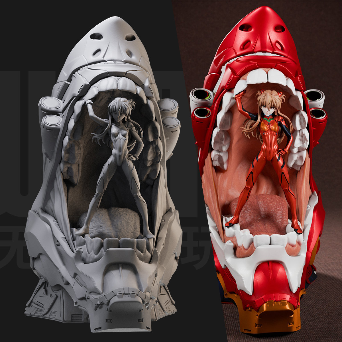 1/24 明日香 二号机 EVA 18比例GK白模手办3D打印兵人模型 4299