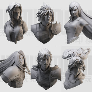 1/10 蒂法 克劳德 萨菲罗斯 扎克斯胸像 最终幻想16比例GK模型734