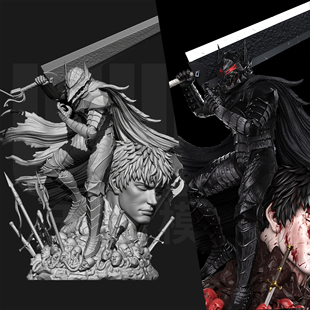 剑风传奇 格斯狂战士 1/24GK白模手办 18比例树脂3D打印模型 7009