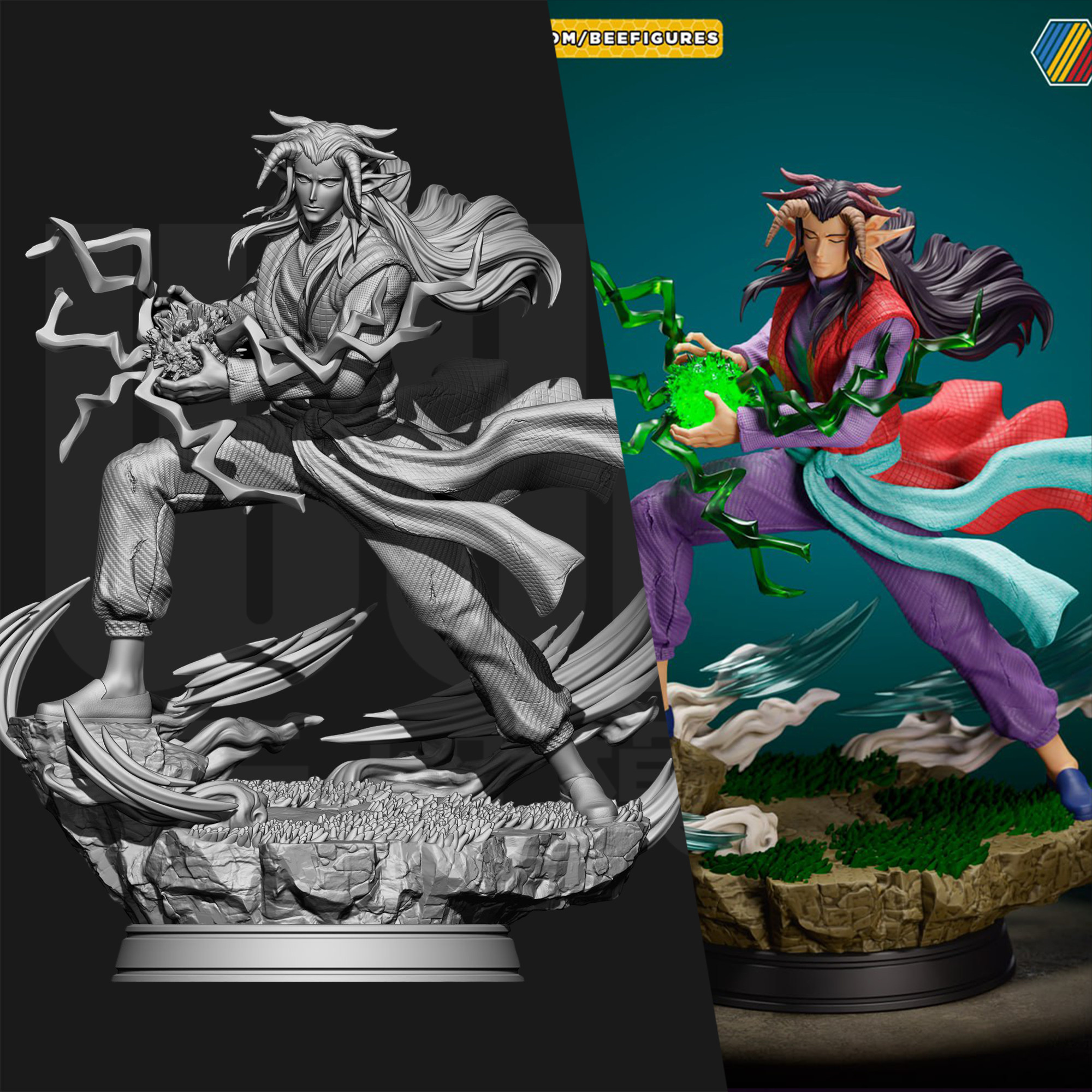 幽游白书 黄泉  1/24GK白模手办 18比例树脂3D打印模型  6637图片