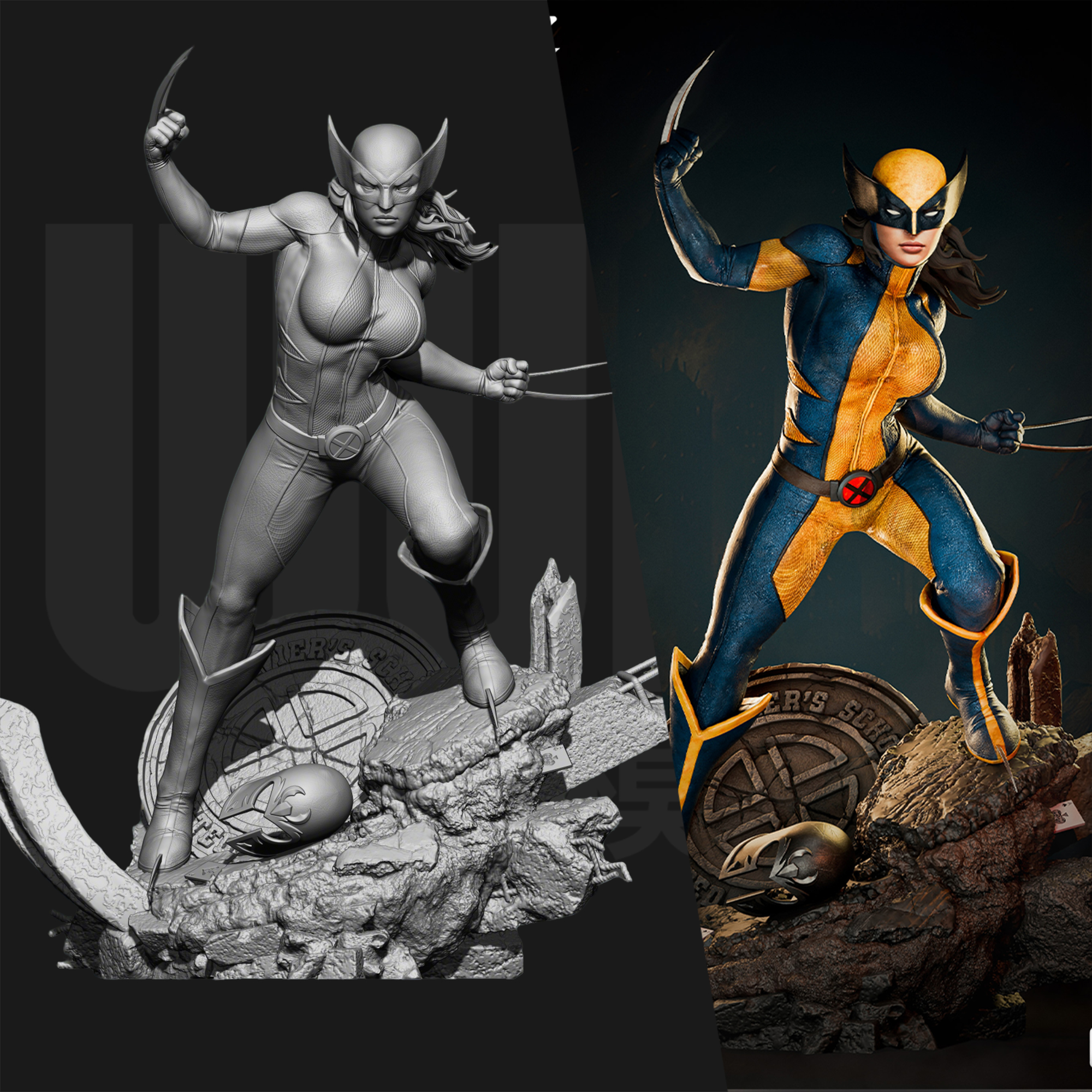 漫威X战警 X23 女金刚狼 1/24GK白模手办18比例树脂兵人模型 6242