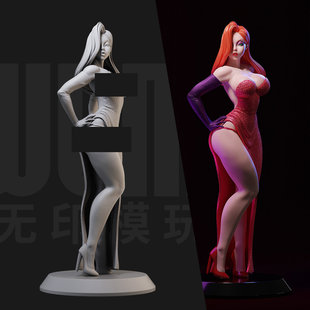 1/24 杰西卡 谁陷害了罗杰 18比例GK白模手办3D打印兵人模型 4628