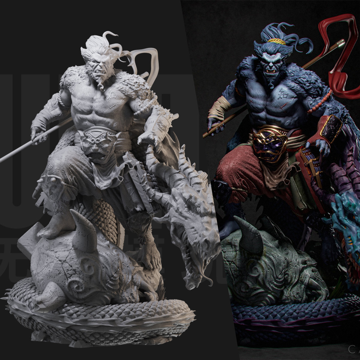 1/24 野兽X战警 武士版 18比例GK白模手办 3D打印兵人模型 2840