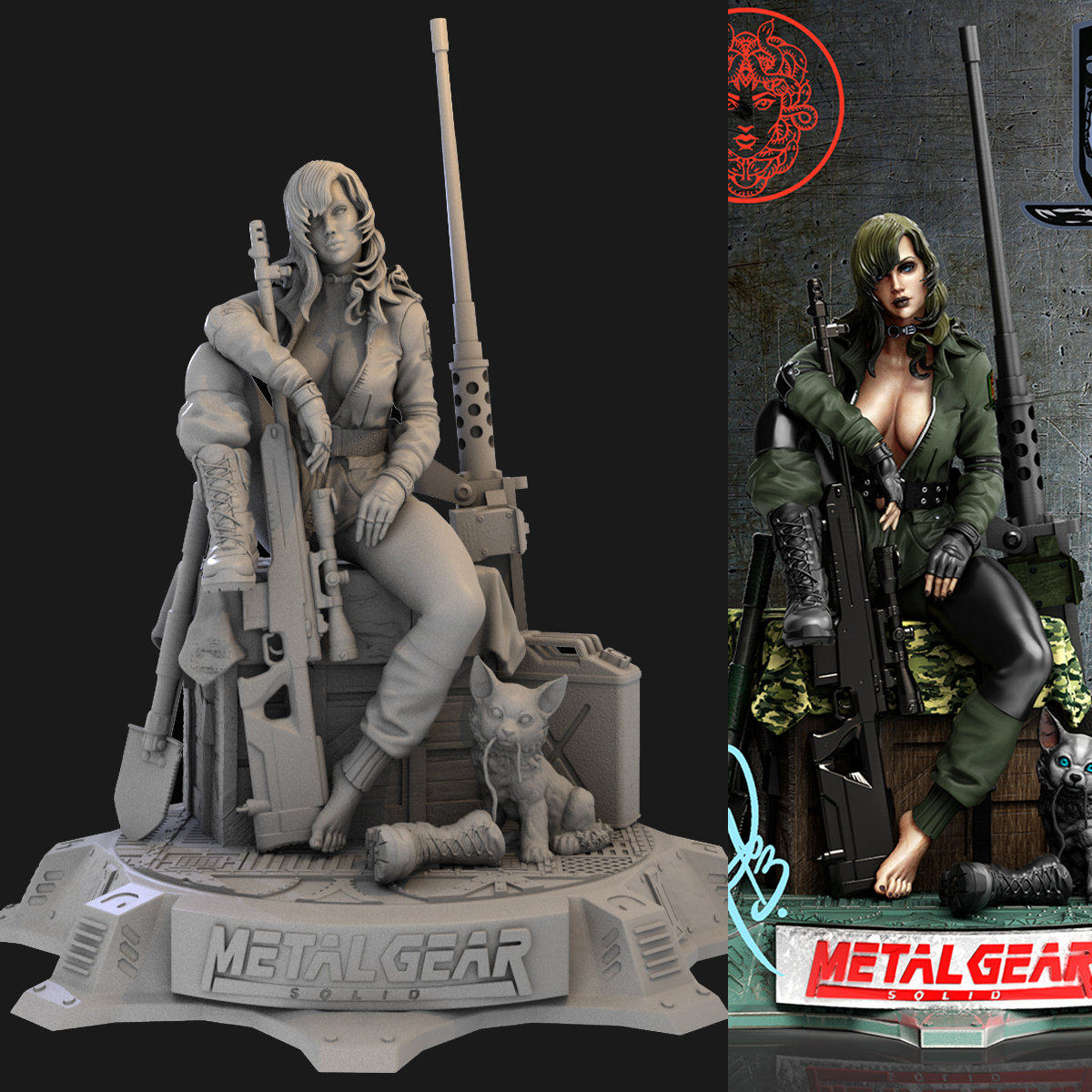 合金装备狙击手雪狼 1/24gk白模 1比12手办 3d打印树脂模型 149