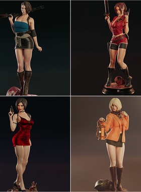 1/24吉尔 克莱尔 生化危机 18比例GK白模手办3D打印兵人模型 2935