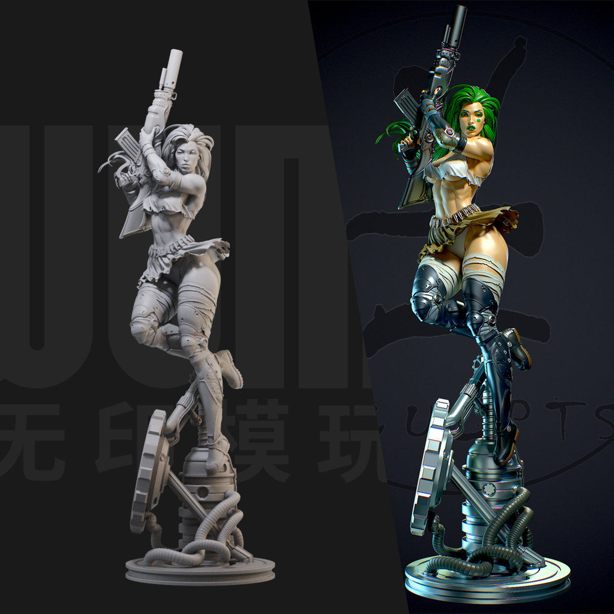 阿芙洛狄忒9号 美漫 1/24白模GK手办 18比例兵人3D打印模型 1626