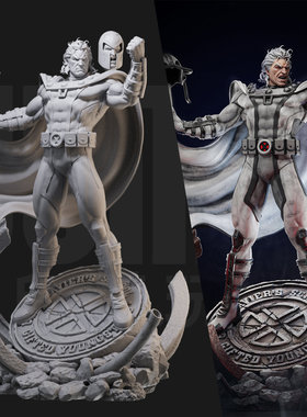 1/24 万磁王白色战衣 X战警18比例GK白模手办 3D打印现货模型2717