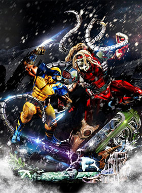 1/24金刚狼 红色欧米茄 18比例GK白模手办3D打印兵人模型 3591