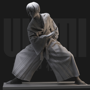 绯村剑心 浪客 日漫 1:24白模手办/18比例GK兵人3D打印模 1277