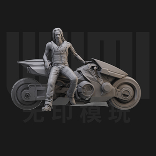 1/24强尼银手 赛博朋克207718比例GK白模手办3D打印兵人模型 4206