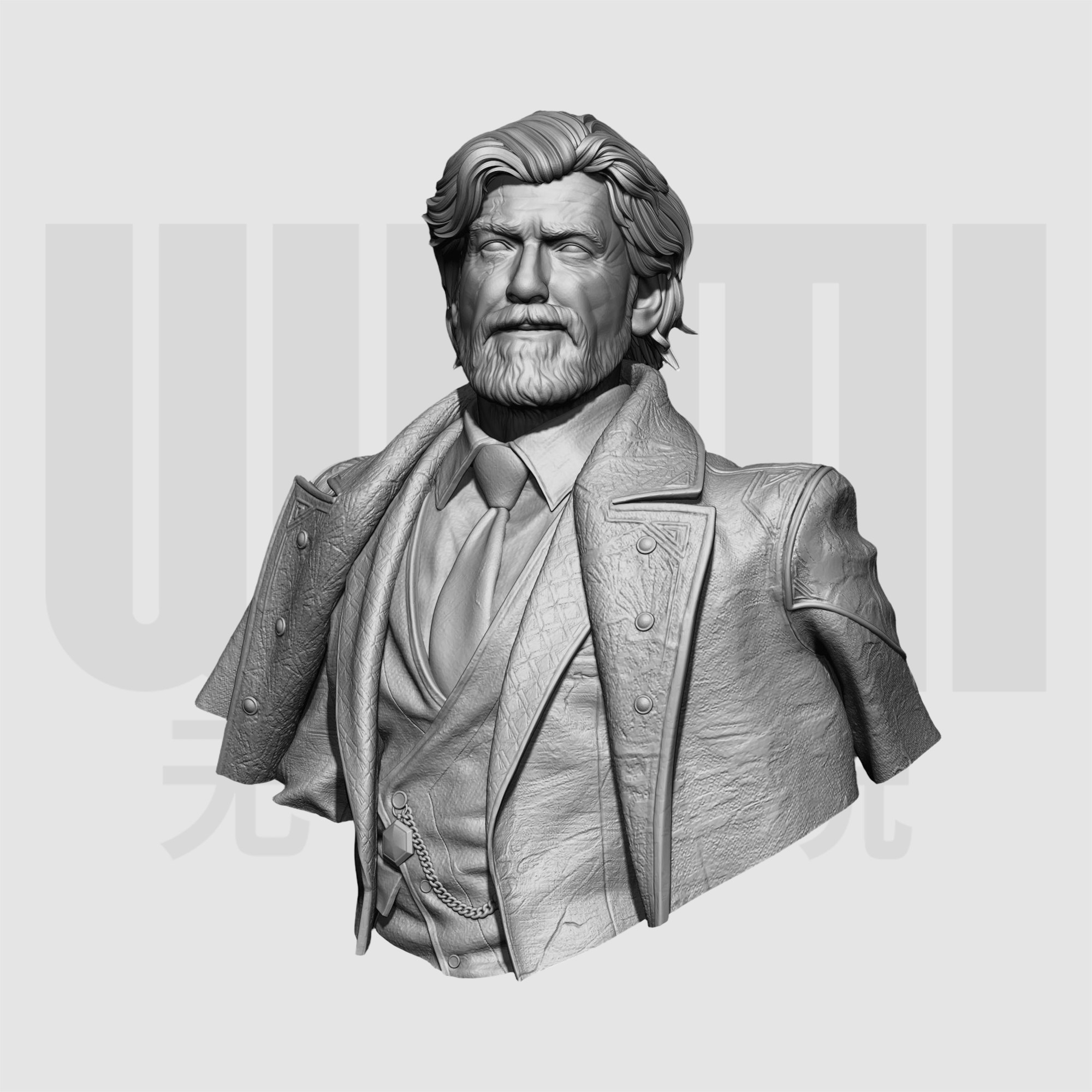 光与影 雷诺阿 1/10胸像白模 16比例GK树脂白模手办模型 1710