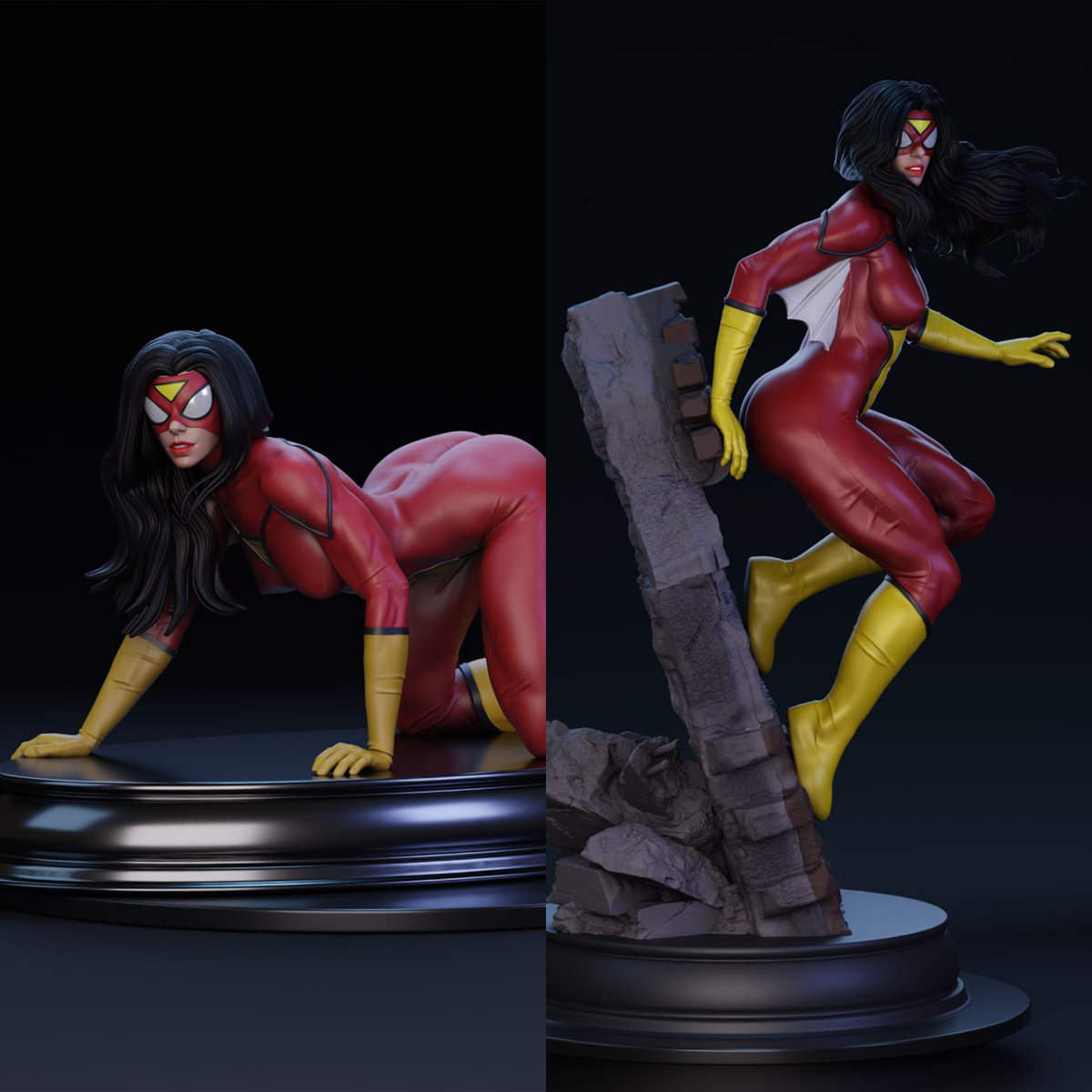 1/24 蜘蛛女侠 漫威 美漫 18比例GK白模手办3D打印兵人模型 5785