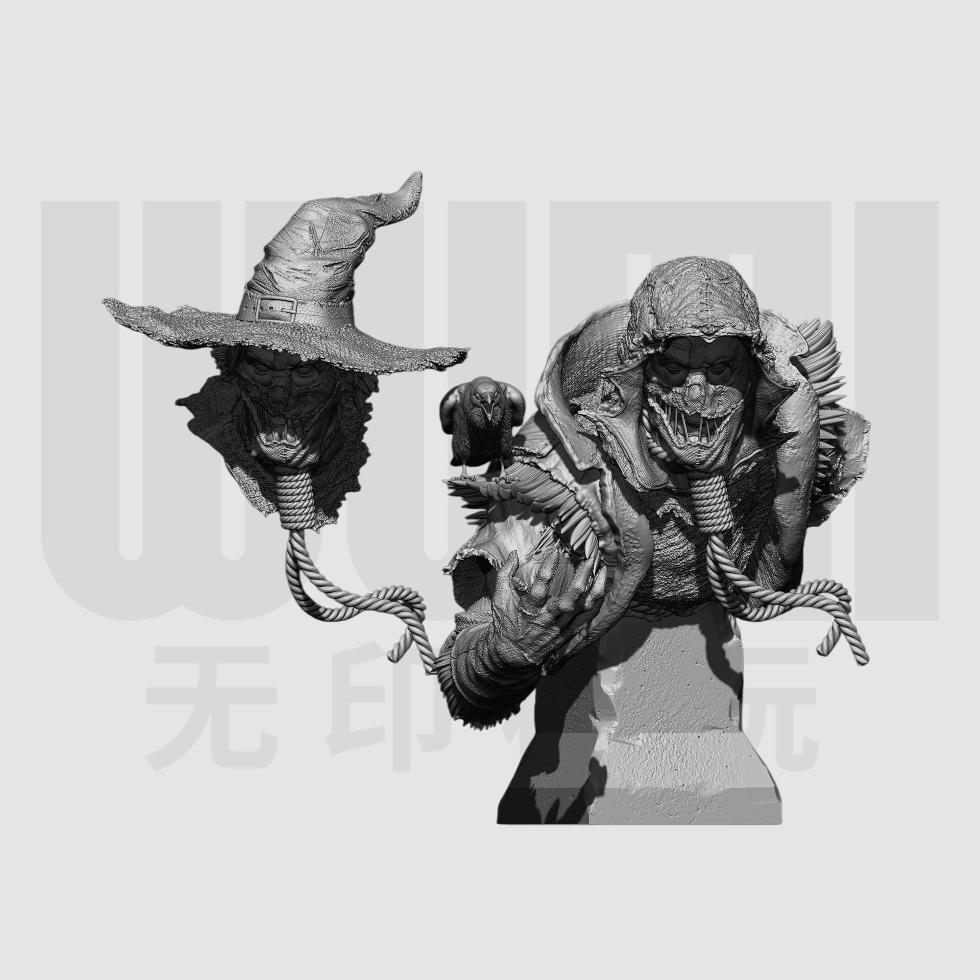 稻草人 DC蝙蝠侠反派1/10胸像白模16比例GK树脂白模手办模型 1702