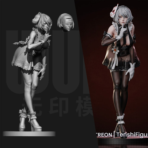 尼尔：机械纪元 2B 1/24GK白模手办18比例树脂3D打印模型 6598