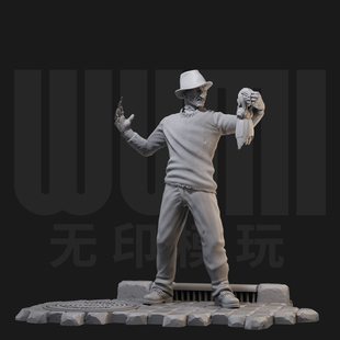 1/24 弗莱迪 猛鬼街 恐怖 18比例GK白模手办3D打印兵人模型 3480