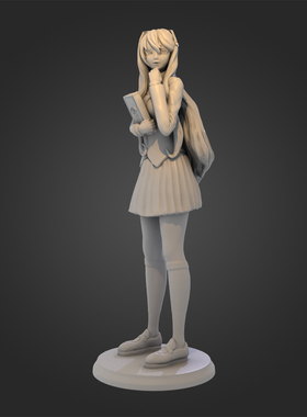 1/24 75mm 心跳文学部Yuri GK白模人偶 3D打印树脂手办模型 28S