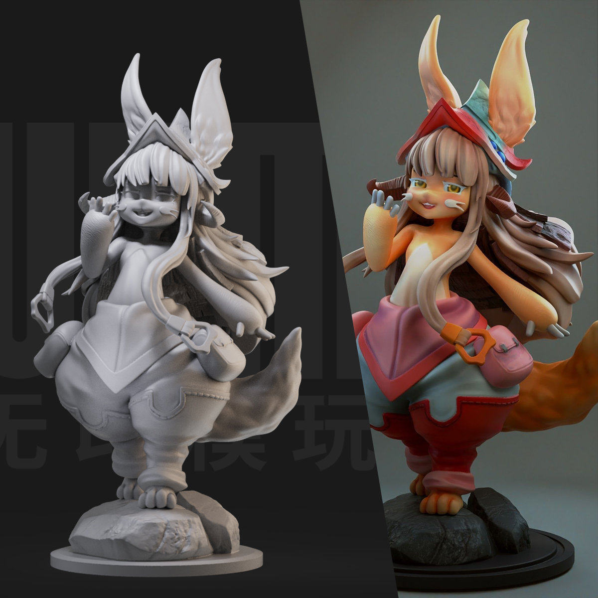 松鼠女孩鲁尼 卡通角色 1/24gk白模 1比12手办3d打印树脂模型 345