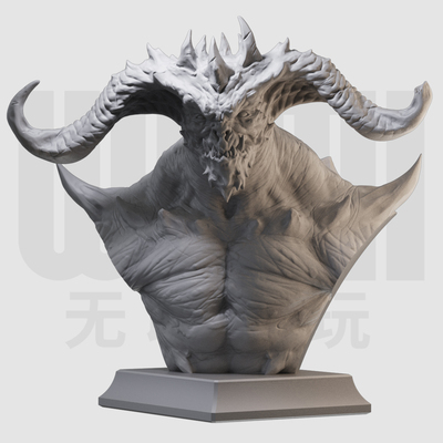 1/10深渊邪魔胸像 魔法门 游戏角色16比例GK树脂白模手办模型 580