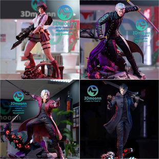 【鬼泣】尼禄 但丁 维吉尔 雷蒂 1/24手办 18比例模型12白模 1500