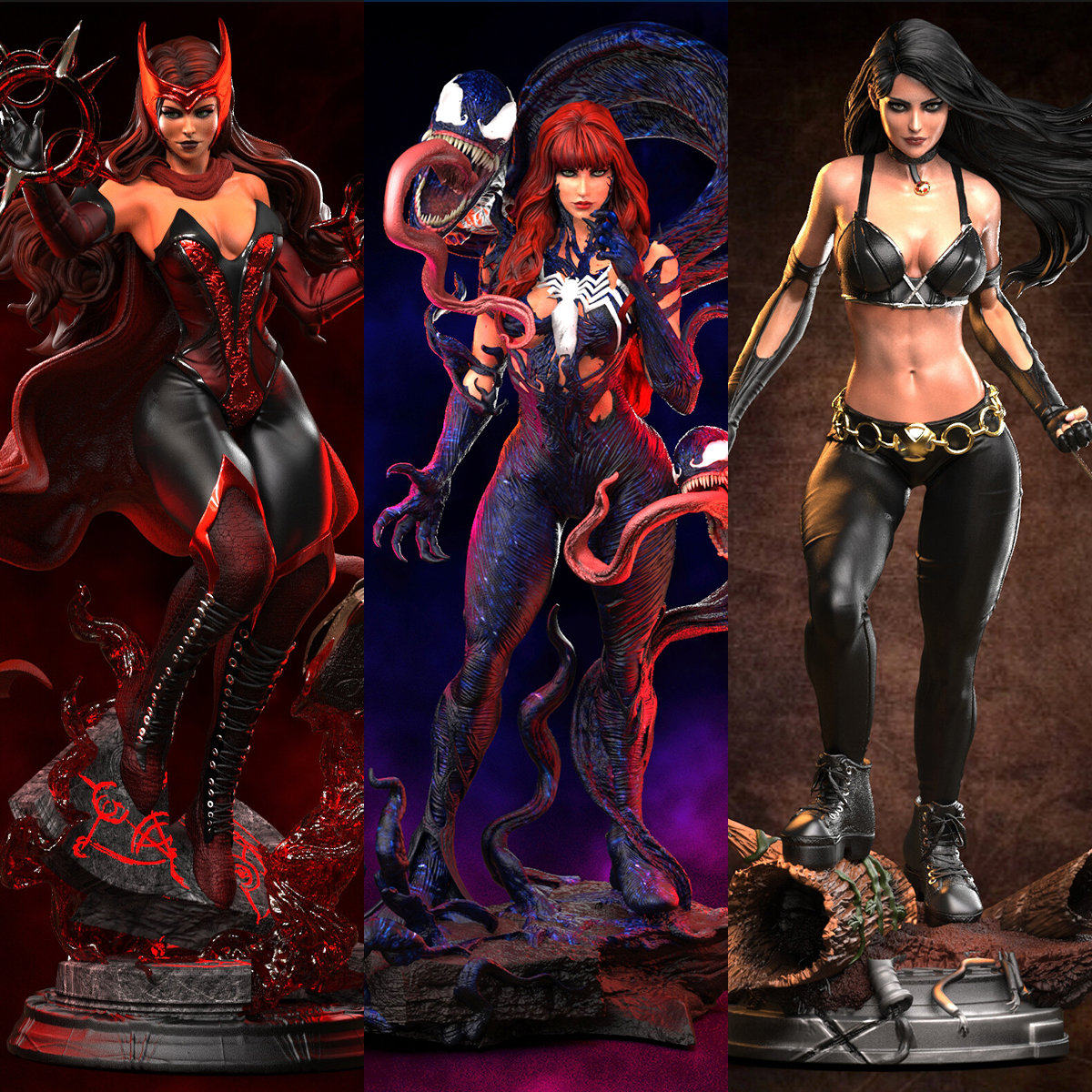 1/24 小淘气 x23 绯红女巫 18比例gk白模手办3d打印兵人模型 4661