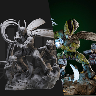 1/24 沙鲁完全体 龙珠 日漫18比例GK白模手办3D打印兵人模型 5371