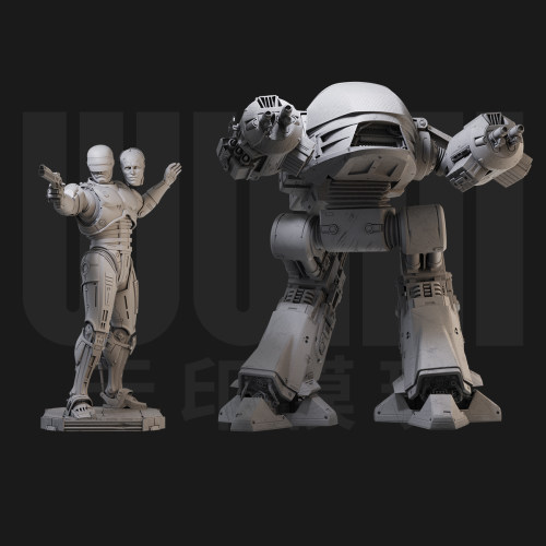 1/24 墨菲 ED209 机械战警 18比例GK白模手办3D打印兵人模型 5314