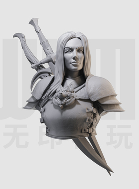 1/10 女剑士 奇幻半身胸像 16比例GK树脂白模手办模型 795