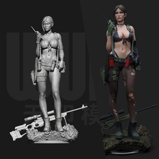 合金装备 静静 狙击手1/24手办GK白模 18比例3D打印兵人模型 5500