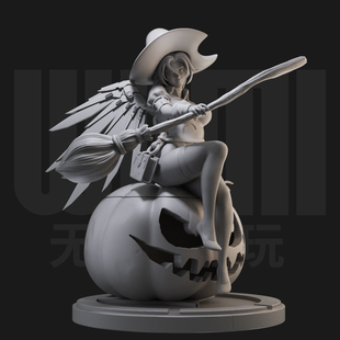 1/24 天使 守望先锋女巫 18比例GK白模手办 3D打印兵人模型 2325