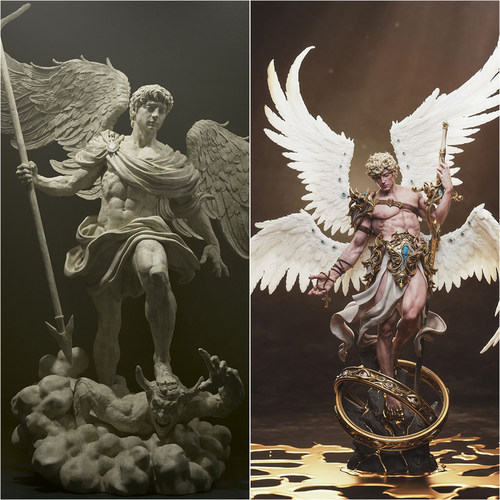 【大天使】米迦勒 基路伯1/24GK白模手办18比例树脂兵人模型 5588