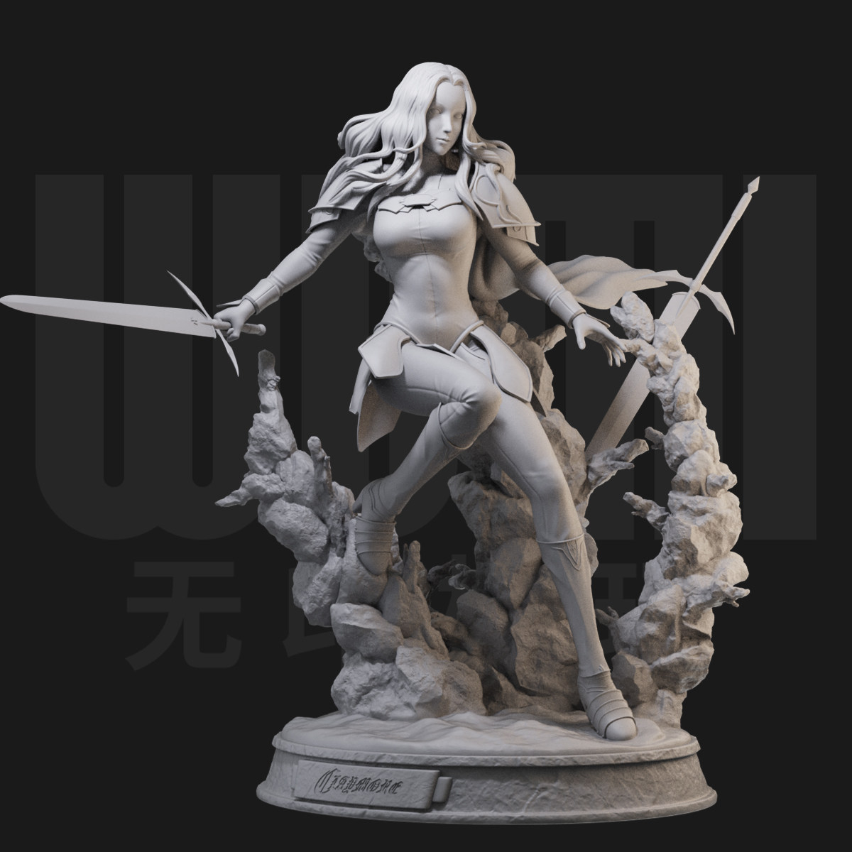 泰蕾莎 大剑人物角色 1/24白模gk手办 18比例兵人3d打印模型 961