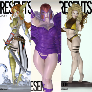 1/24 安吉拉 女万磁王 漫威18比例GK白模手办3D打印兵人模型 5428