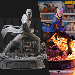 1/24 维吉尔 鬼泣 力量哥 18比例GK白模手办3D打印兵人模型 5916