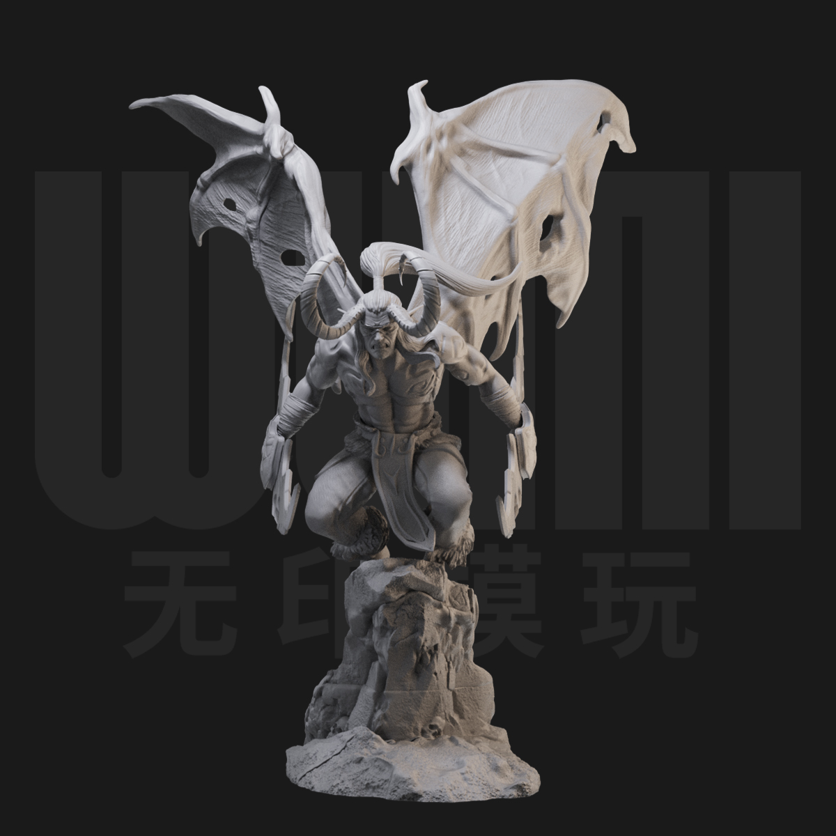 恶魔猎手伊利丹 魔兽 1:24白模手办/18比例GK兵人3D打印模 1336