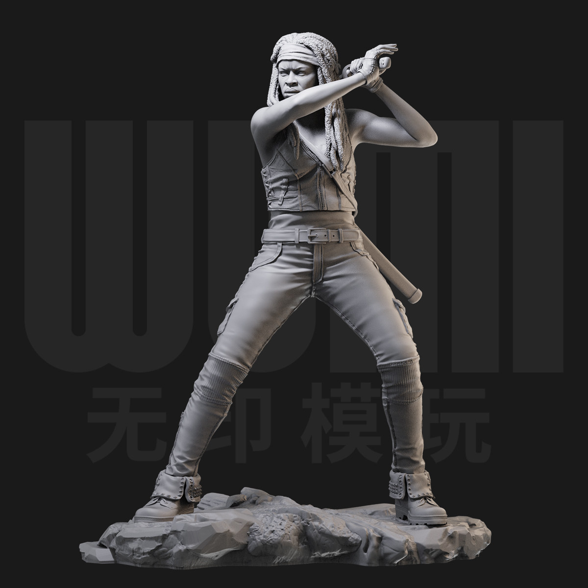 1/24 米琼恩刀妹 行尸走肉 18比例GK白模手办3D打印兵人模型 3409