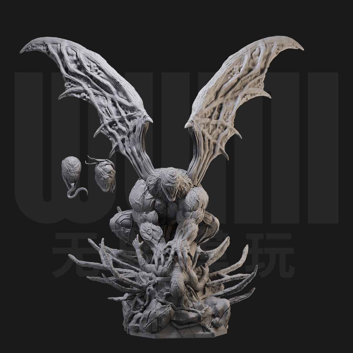 1/24 毒液 蜘蛛侠 漫威 18比例GK白模手办3D打印兵人模型 4279