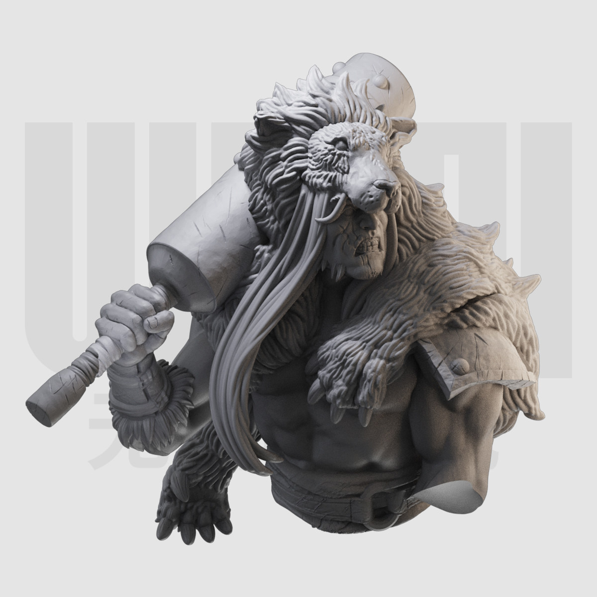 1/10大力神海格力斯 奇幻半身胸像 16比例gk树脂白模手办模型 796