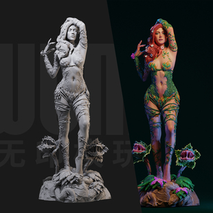 1/24 毒藤女 DC 哥谭反派 18比例GK白模手办3D打印兵人模型 5395