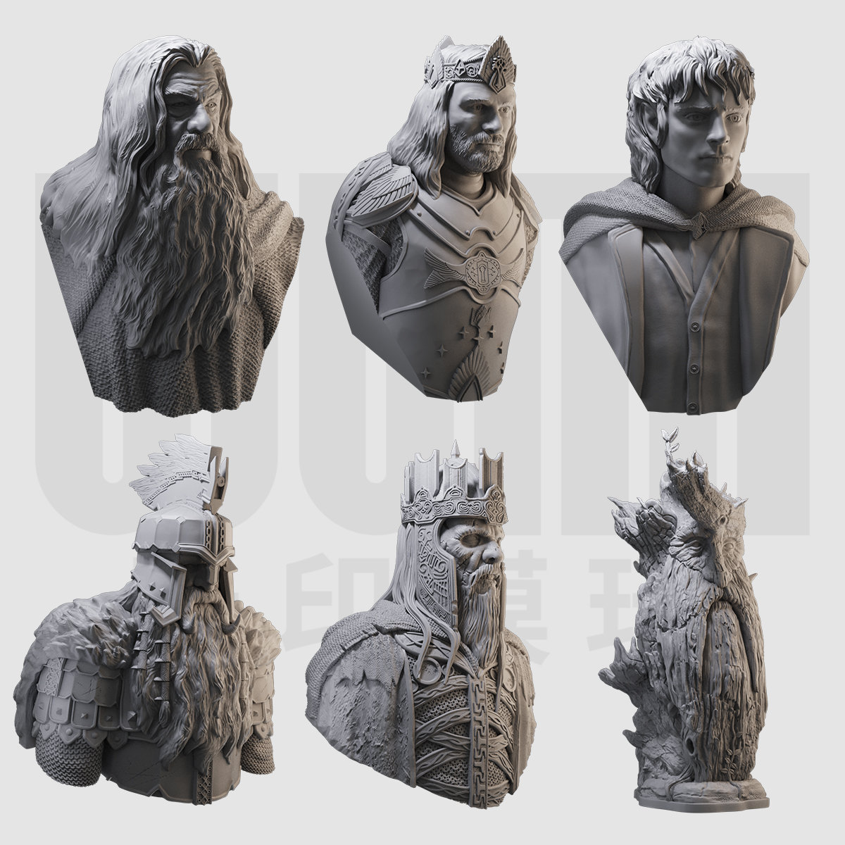 甘道夫 阿拉贡 佛罗多 指环王 1/16树脂白模10比例GK手办模型 263