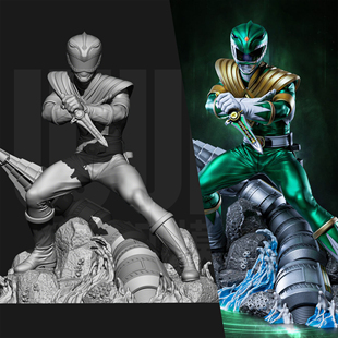 恐龙战队 绿衣战士 1/24GK白模手办 18比例树脂3D打印模型 6733