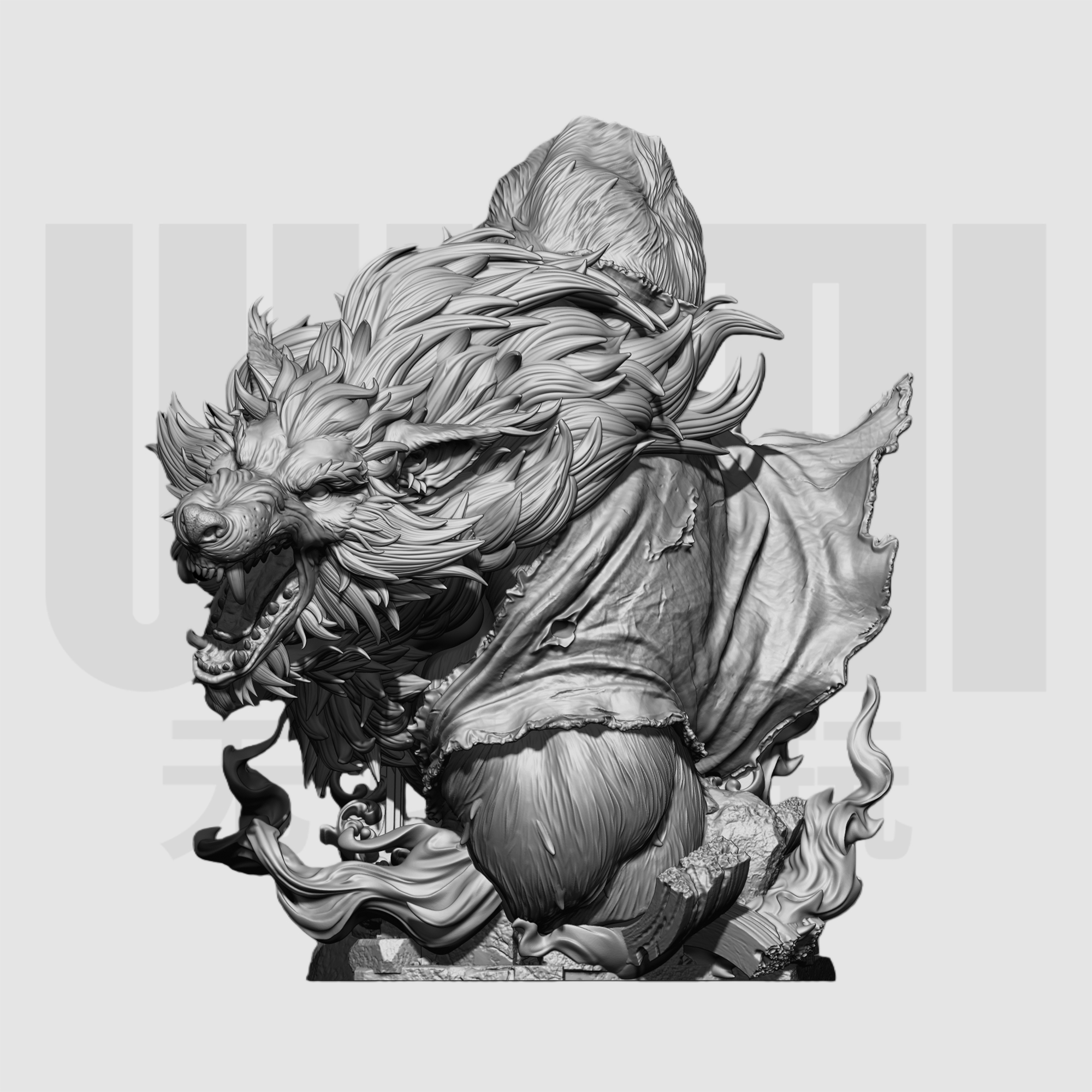 暗夜狼人 漫威英雄 1/10胸像白模16比例GK树脂白模手办模型 1703