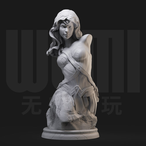 DC神奇女侠半身胸像 1比16GK白模 3D打印树脂 1/10手办模型 89
