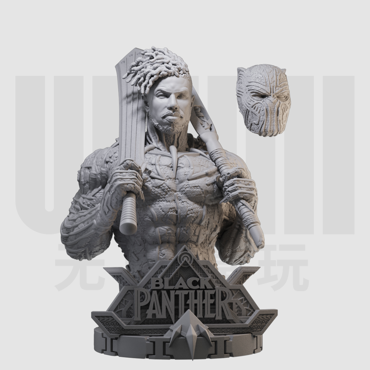 金钱豹胸像 漫威黑豹兄弟反派 1/16树脂白模 10比例GK手办模型231