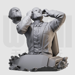 1/10 X教授 X战警 美漫 16比例GK树脂白模手办模型 1018