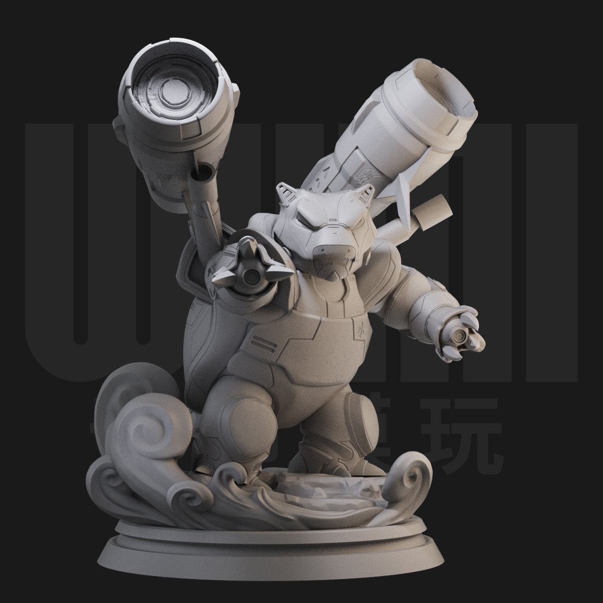 钢铁水箭龟 宝可梦 1:24白模手办/18比例GK兵人3D打印模1667