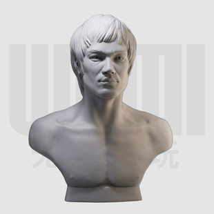 李小龙胸像 影视明星角色 1/16树脂白模 10比例GK手办模型 311