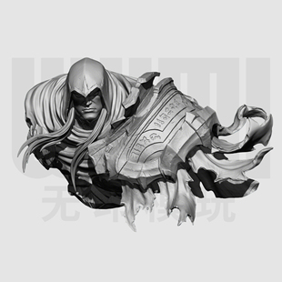 暗黑血统 天启骑士 1/10胸像白模 16比例GK树脂白模手办模型 1736