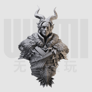 1/10 提夫林 德鲁伊 16比例胸像GK白模3D打印树脂手办模型 915