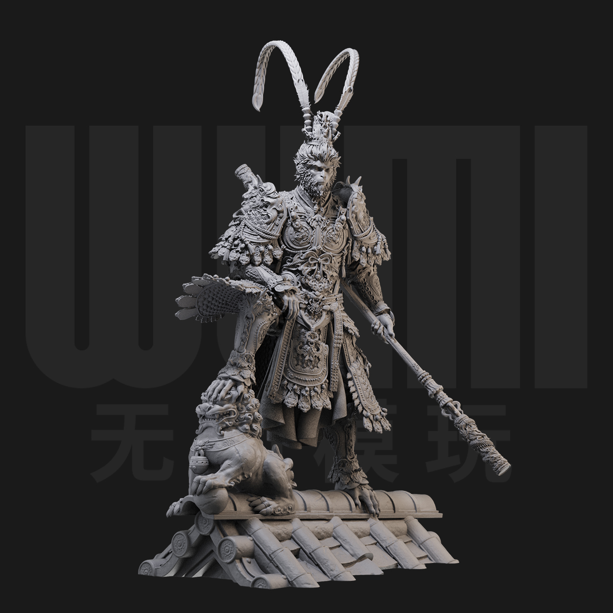 1/24齐天大圣斗战胜佛 神话18比例GK白模手办3D打印兵人模型 4953